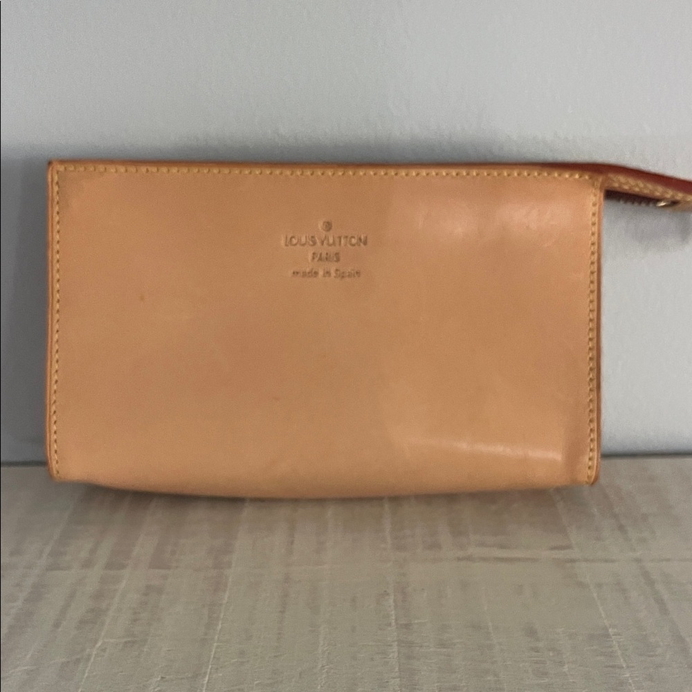 ❌SOLD❤️Louis Vuitton Vachetta Ambre Sac Pochette Clutch Wristlet - Picture 10 of 13
